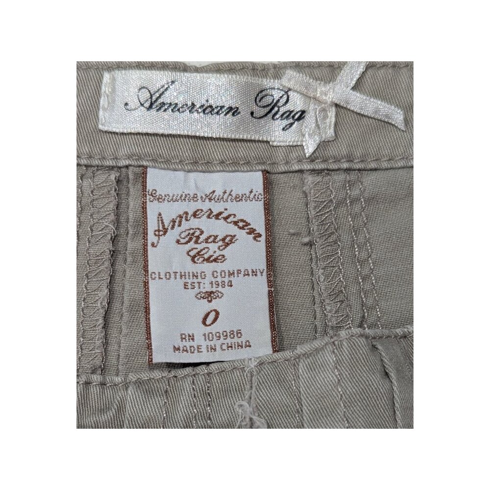 American Rag Crochet Panel Boho Flared Skirt Size 0 Taupe Cotton A-Line - Picture 4 of 6